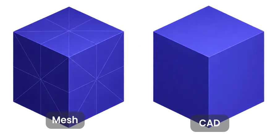 3D Mesh Boolean vs 3D CAD Boolean (B-Reps)