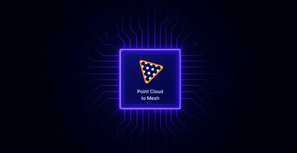 Card with white points scattered inside an orange triangle outline