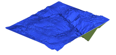 Mesh triangulation result – 3D terrain mesh