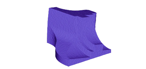 Noisy 3D mesh before smoothing – surface irregularities visible