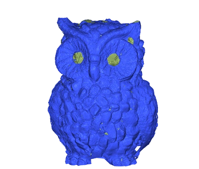 3D owl meshes perfectly aligned using ICP registration