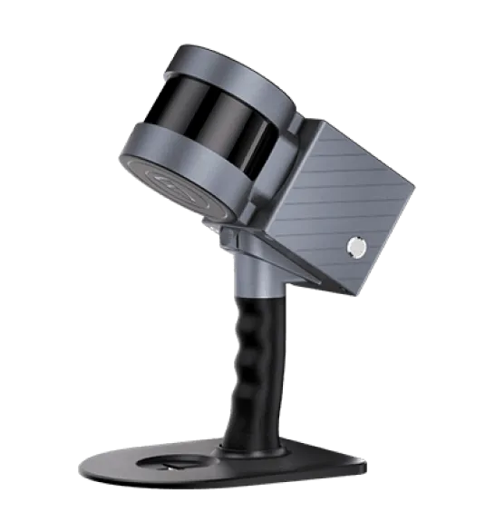 Handheld 3D scanner on a stand for capturing surfaces as point clouds