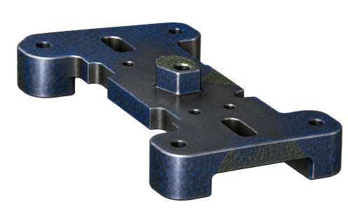 Machined metal part 3D model in manufacturing software